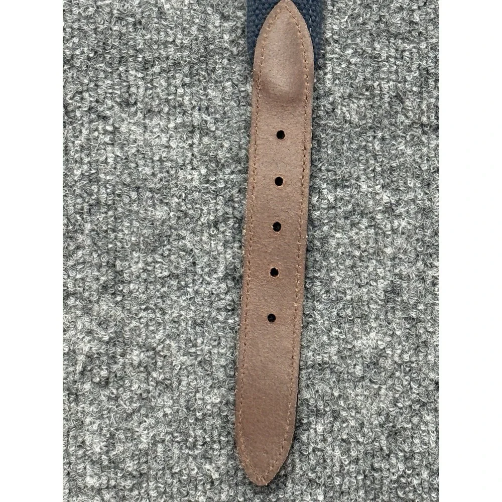 Vineyard Vines Kids Pink Whale Logo Canvas Leather Club Belt Navy Brown Size 24